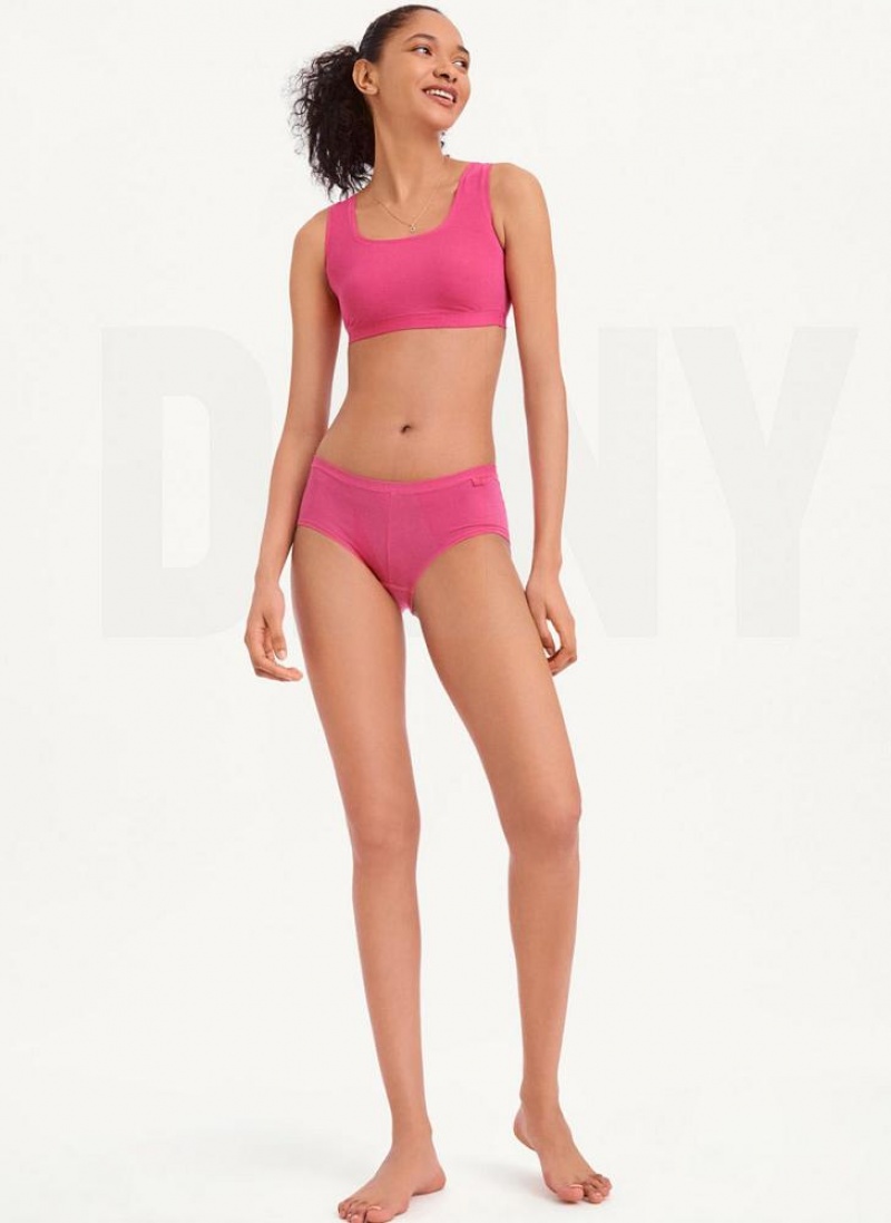 Pink DKNY Table Tops Modal Boyshort Women's Panties | USA-D0776