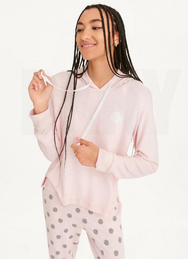Pink DKNY Top And Jogger Sleep Set Women\'s Pajamas | USA-D0139