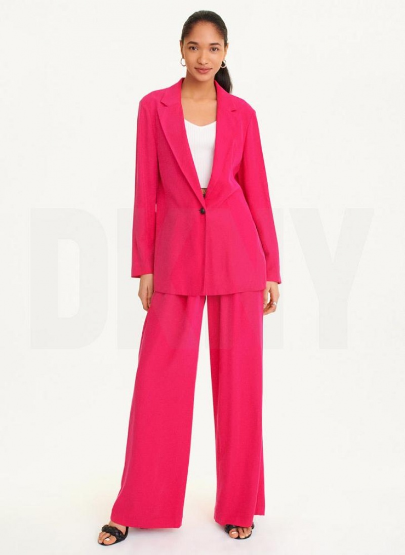 Pink DKNY Twill Blazer Women's Jumpsuits | USA-D0122