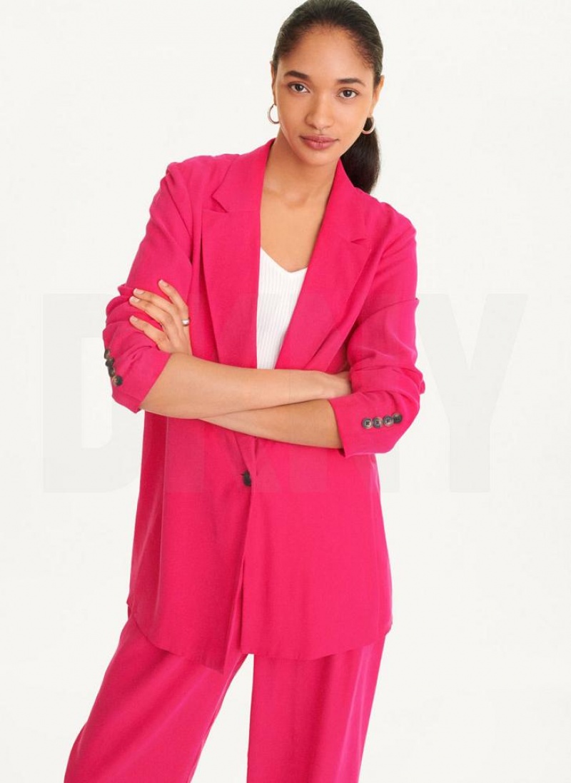 Pink DKNY Twill Blazer Women's Jumpsuits | USA-D0122