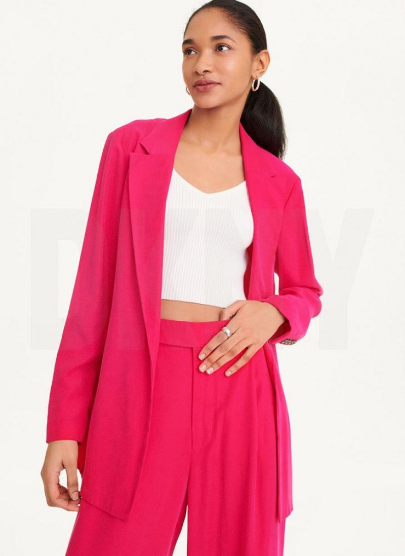 Pink DKNY Twill Blazer Women\'s Jumpsuits | USA-D0122