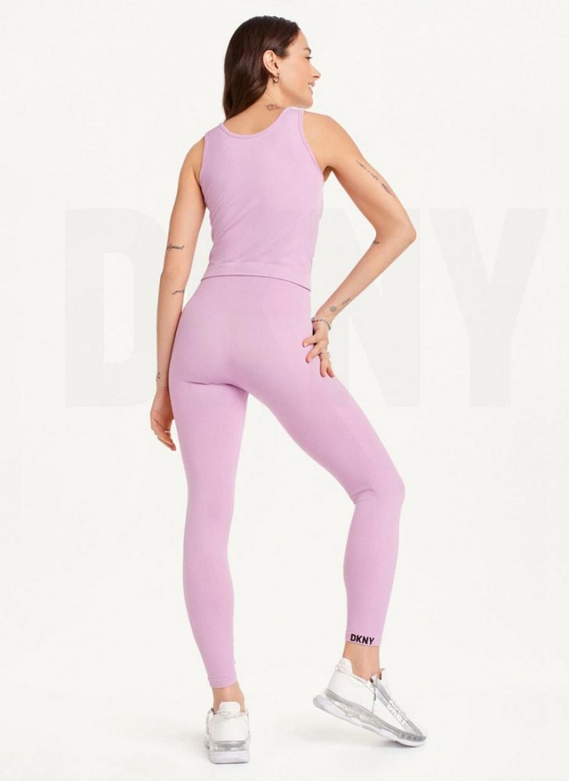 Pink DKNY Twill Seamless Women's Leggings | USA-D0811