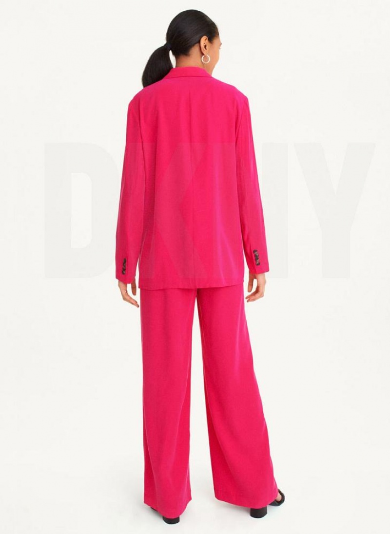 Pink DKNY Twill Women's Blazers | USA-D1306