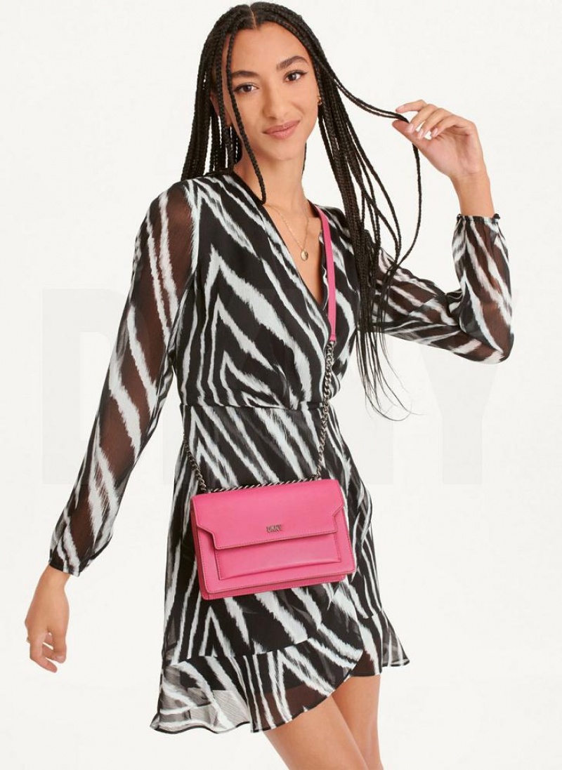 Pink Multicolor DKNY Millie Bags Shoulder Bags | USA-D1833