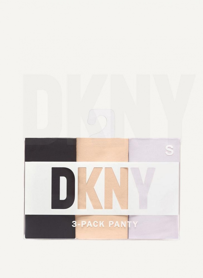 Purple DKNY 3 Pack Hipster Women's Panties | USA-D0116
