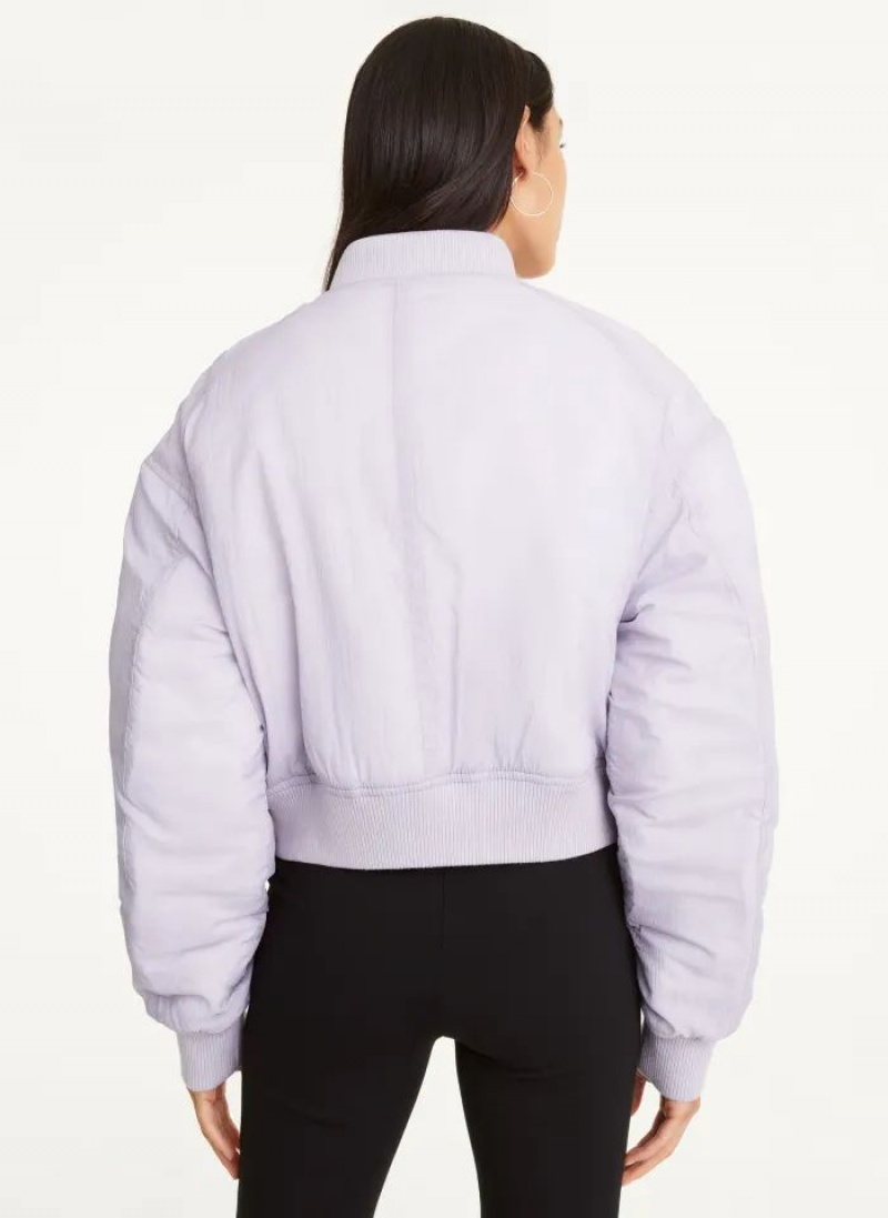 Purple DKNY Asymmetrical Bomber Women's Jackets | USA-D1115