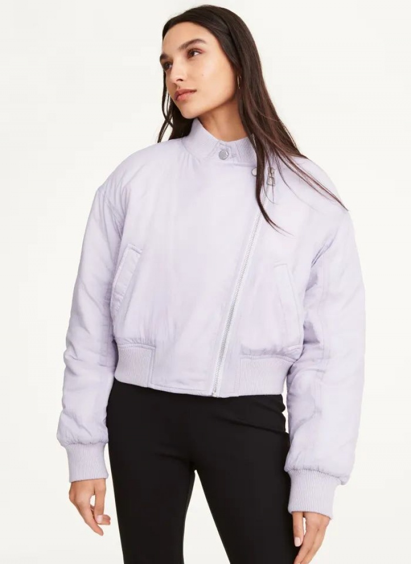 Purple DKNY Asymmetrical Bomber Women\'s Jackets | USA-D1115