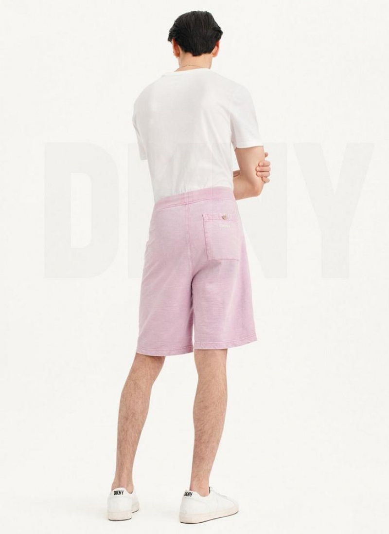 Purple DKNY Beach Slub Men's Shorts | USA-D1159