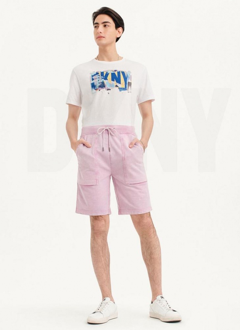 Purple DKNY Beach Slub Men's Shorts | USA-D1159