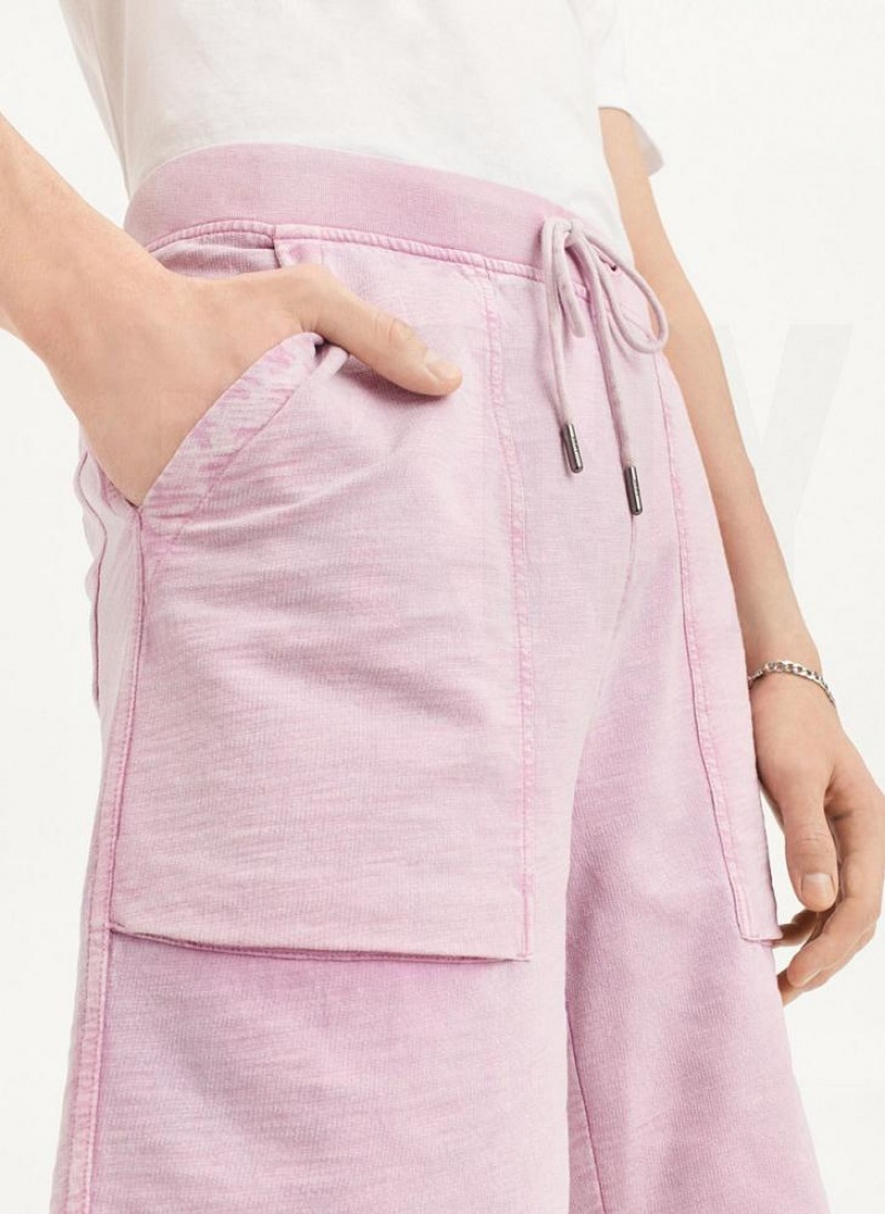 Purple DKNY Beach Slub Men's Shorts | USA-D1159