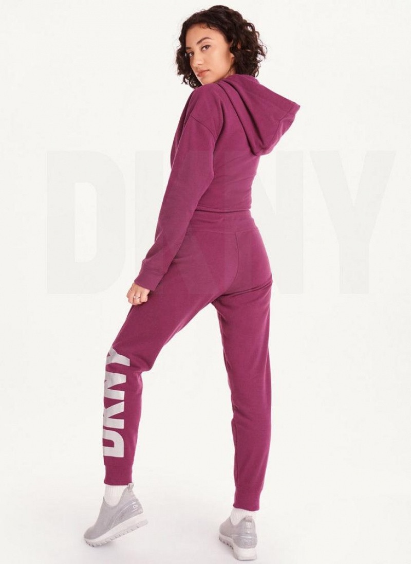 Purple DKNY Exploded Logo Women's Joggers | USA-D0542