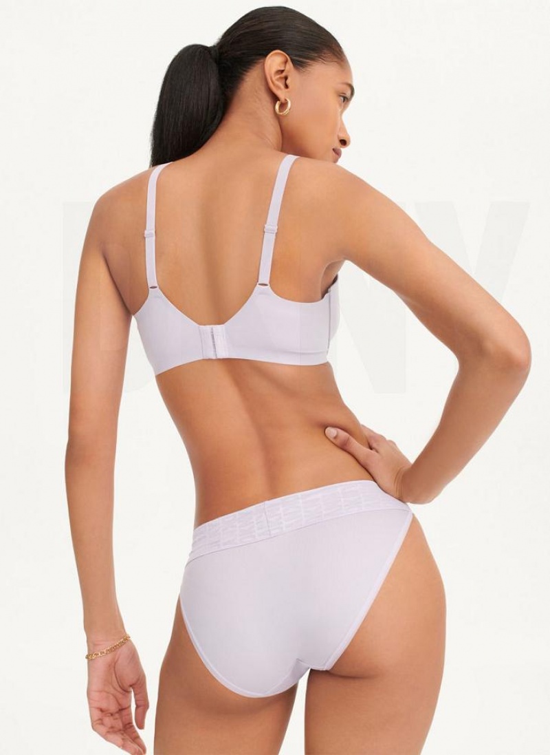 Purple DKNY Logo Waistband Stretch Bikini Women's Panties | USA-D1798