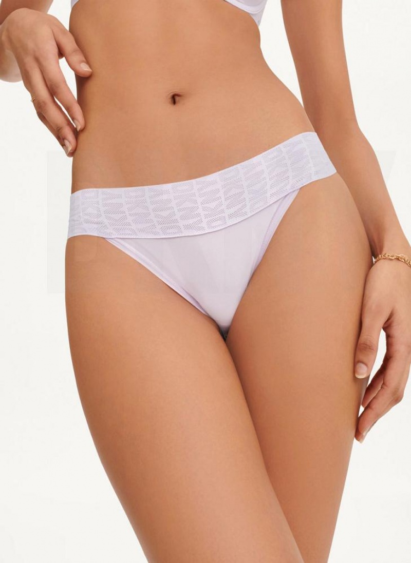 Purple DKNY Logo Waistband Stretch Bikini Women\'s Panties | USA-D1798
