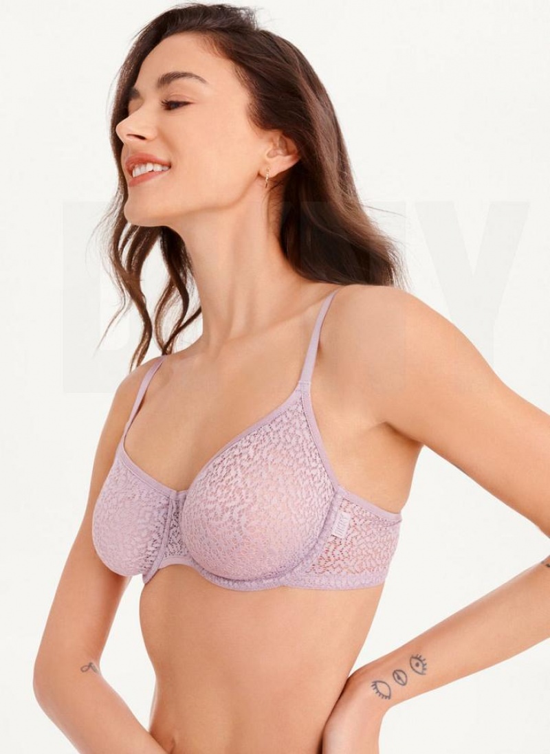 Purple DKNY Modern Lace Demi Women's Bras | USA-D1344