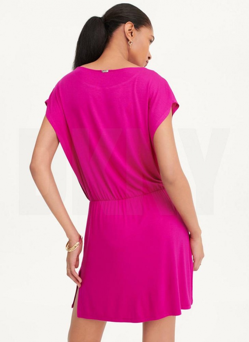 Purple DKNY Open Side Tunic Women's Swimsuits | USA-D1213