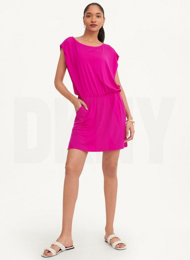 Purple DKNY Open Side Tunic Women's Swimsuits | USA-D1213