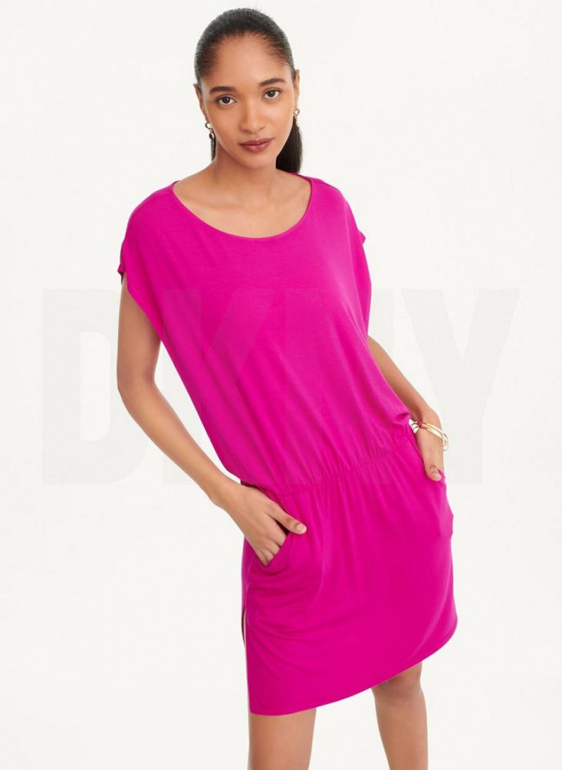 Purple DKNY Open Side Tunic Women\'s Swimsuits | USA-D1213