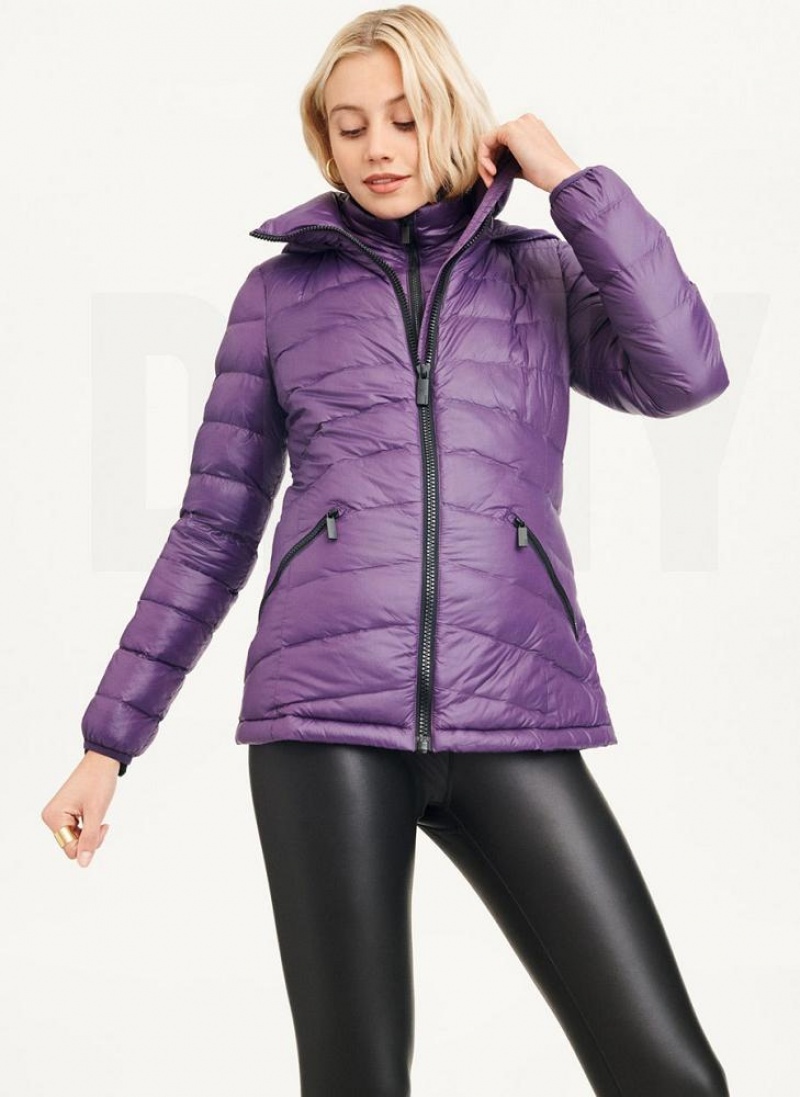 Purple DKNY Packable Women's Puffer Jacket | USA-D1455