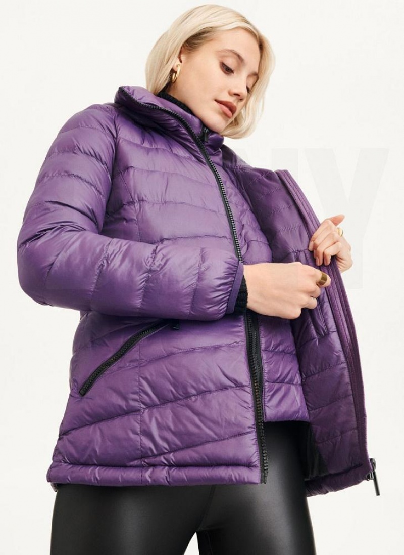 Purple DKNY Packable Women's Puffer Jacket | USA-D1455