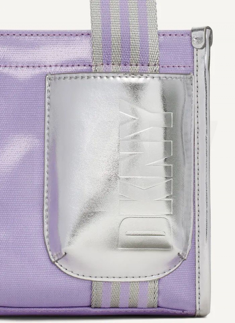 Purple DKNY Prospect Coated Canvas Mini Bags Tote Bags | USA-D1181