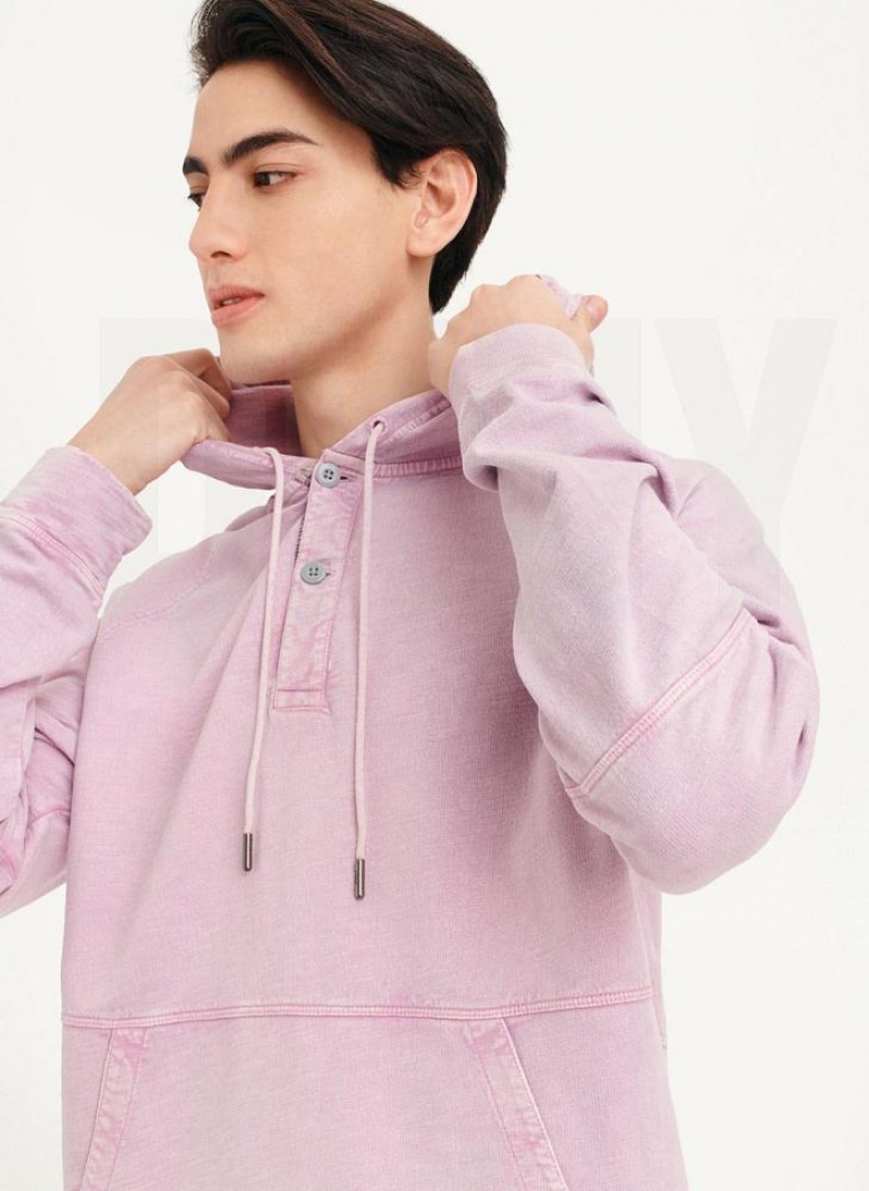 Purple DKNY Slub Beach French Terry Men's Hoodies | USA-D1701