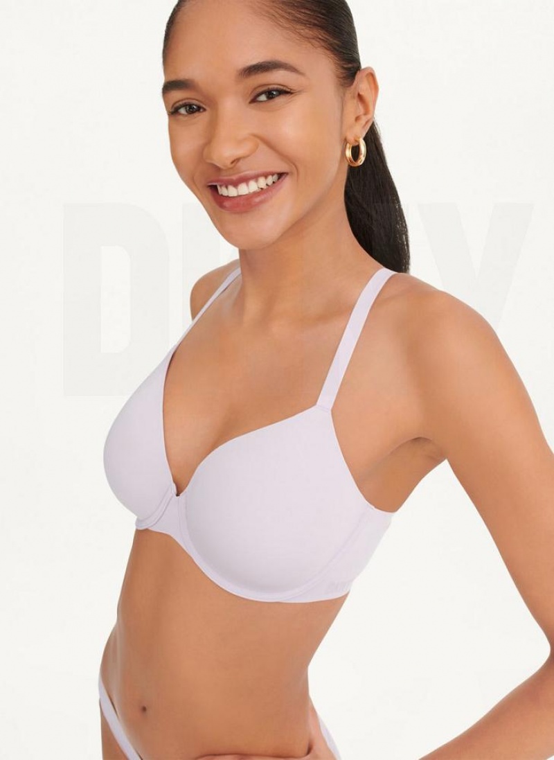 Purple DKNY Smooth Essentials T-Shirt Women's Bras | USA-D1804