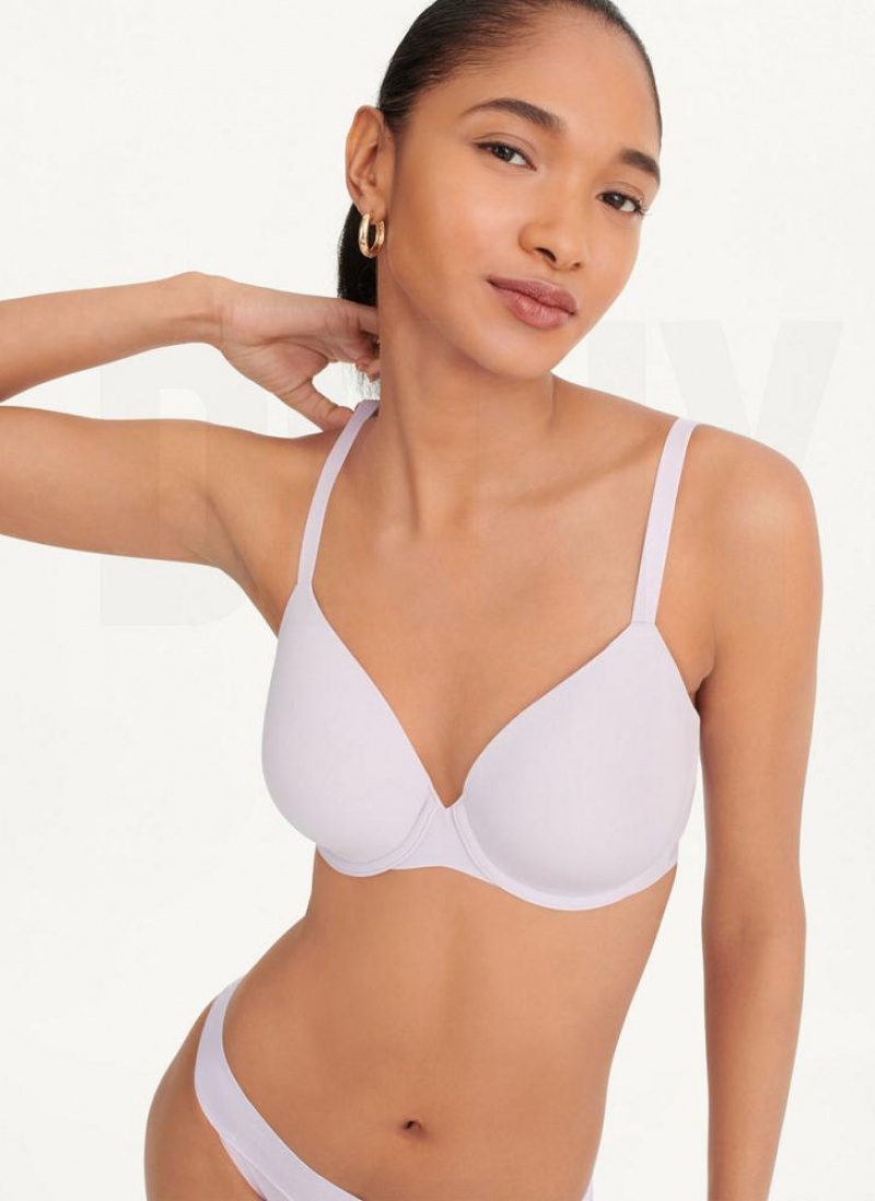 Purple DKNY Smooth Essentials T-Shirt Women\'s Bras | USA-D1804