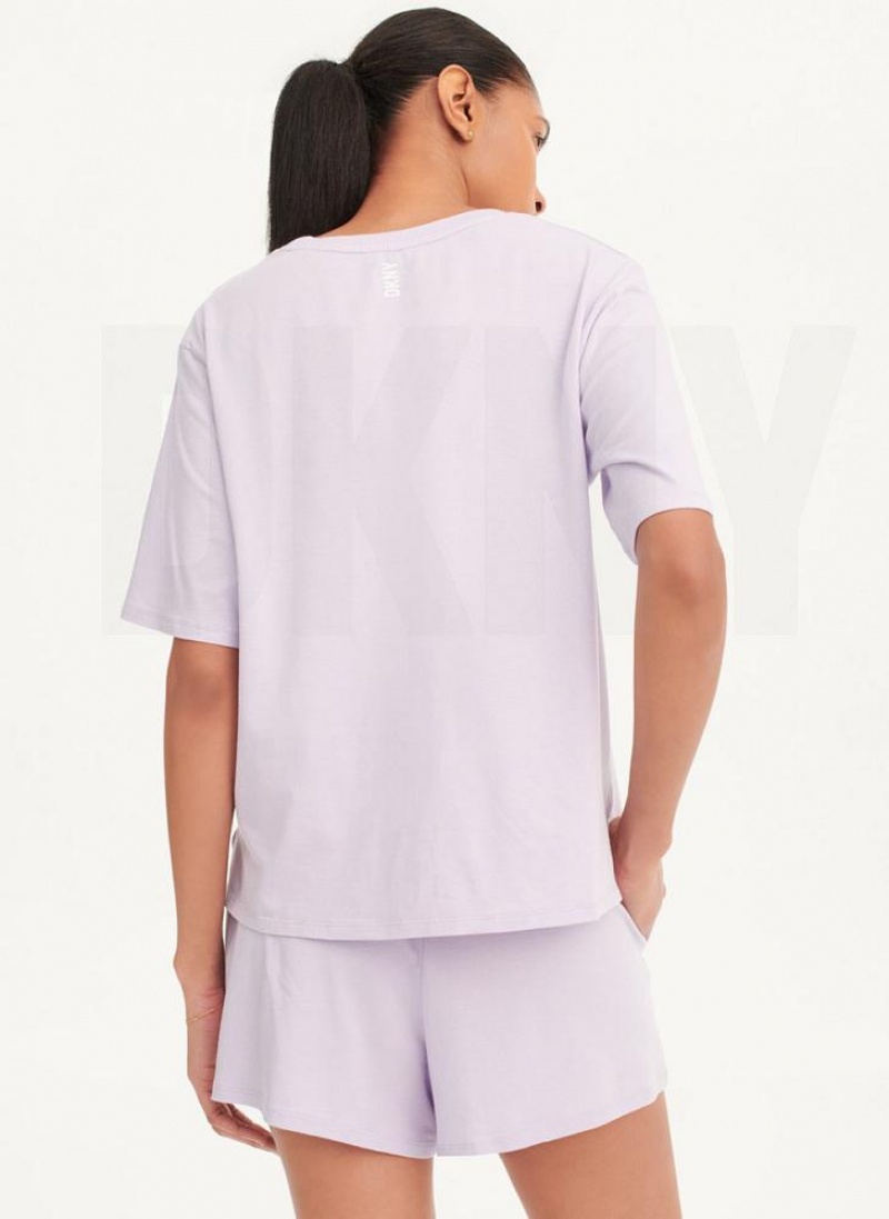 Purple DKNY Top & Boxer Sleep Set Women's Pajamas | USA-D1375
