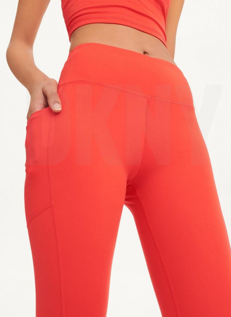 Red DKNY Balance Compression Pedal Pusher Women's Leggings | USA-D1956
