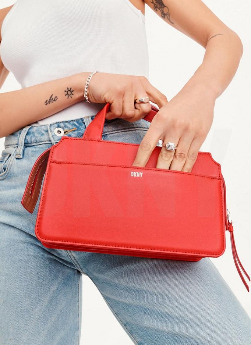 Red DKNY Buckle Bags Crossbody Bags | USA-D0725