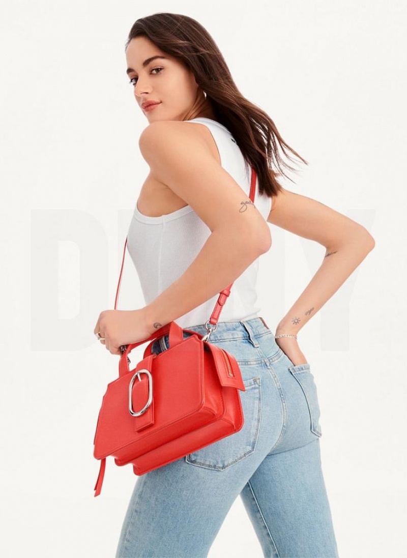 Red DKNY Buckle Bags Crossbody Bags | USA-D0725