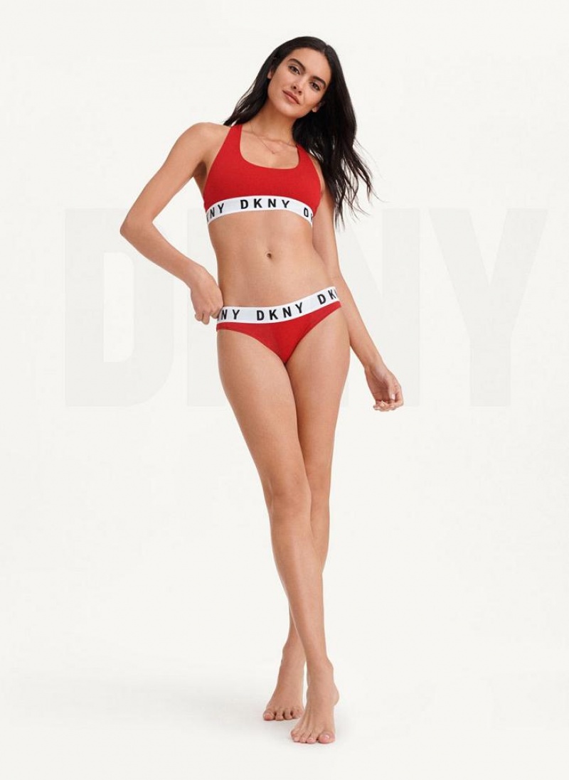 Red DKNY Cozy Boyfriend Bikini Women's Panties | USA-D1315
