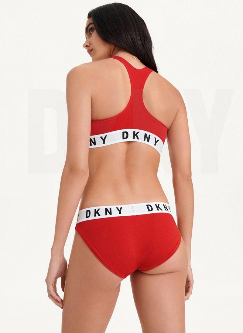 Red DKNY Cozy Boyfriend Bikini Women's Panties | USA-D1315