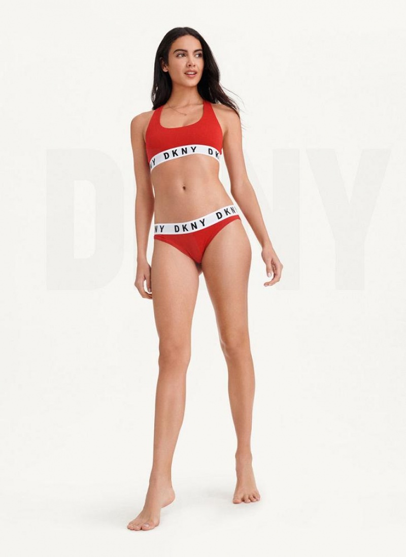 Red DKNY Cozy Boyfriend Racerback Women's Bras | USA-D0697