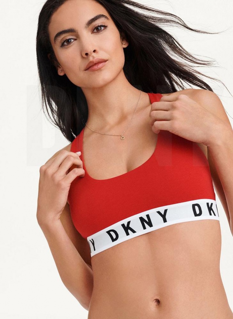 Red DKNY Cozy Boyfriend Racerback Women's Bras | USA-D0697