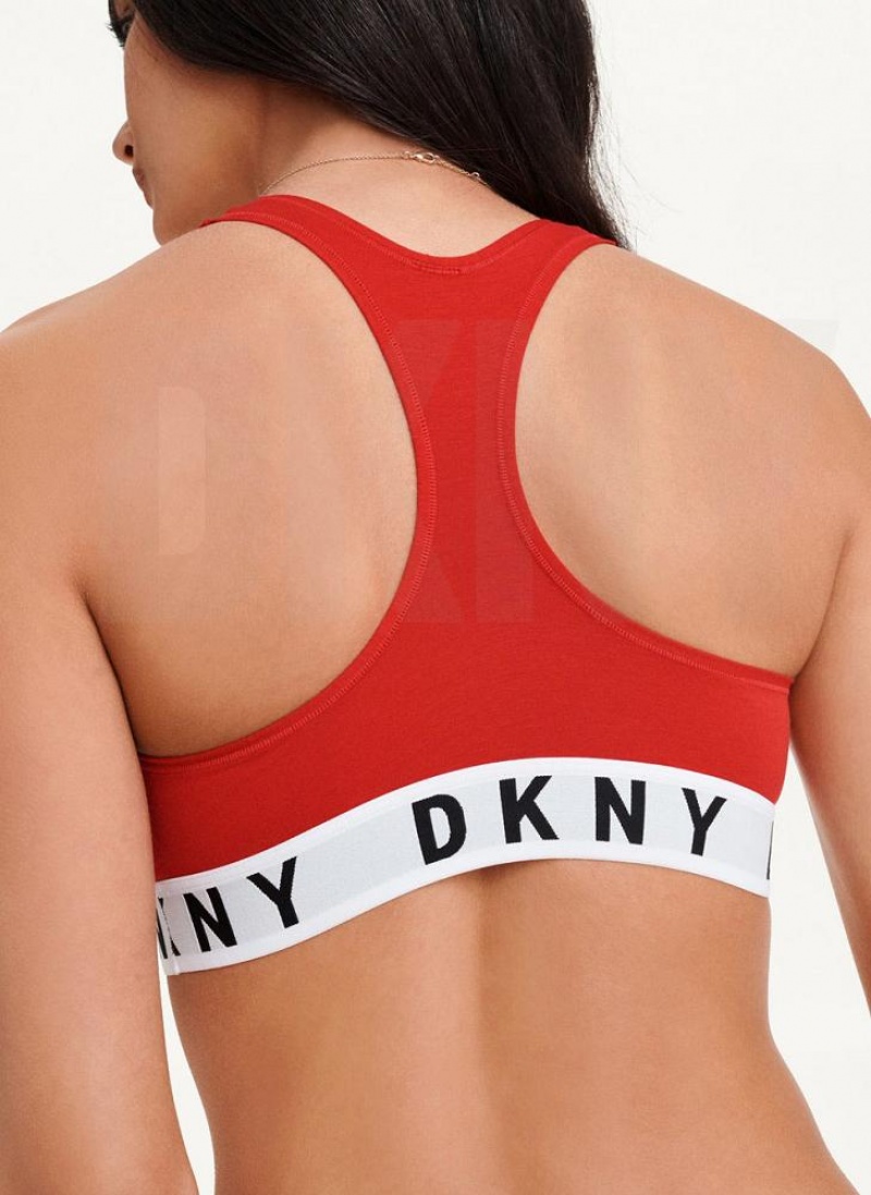 Red DKNY Cozy Boyfriend Racerback Women's Bras | USA-D0697