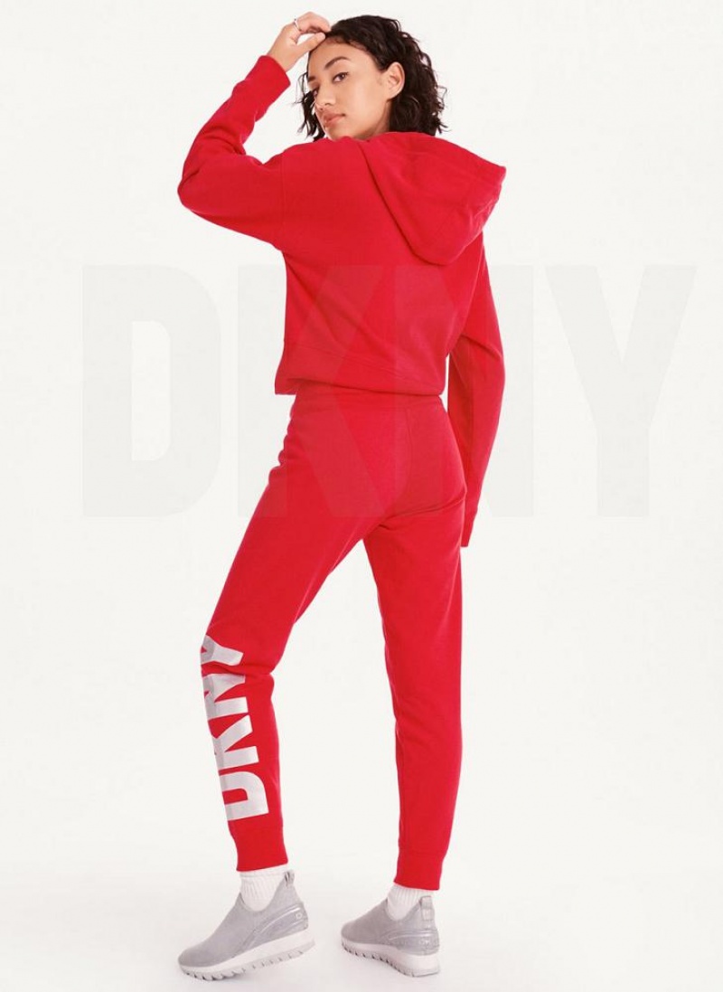 Red DKNY Exploded Logo Women's Joggers | USA-D1326