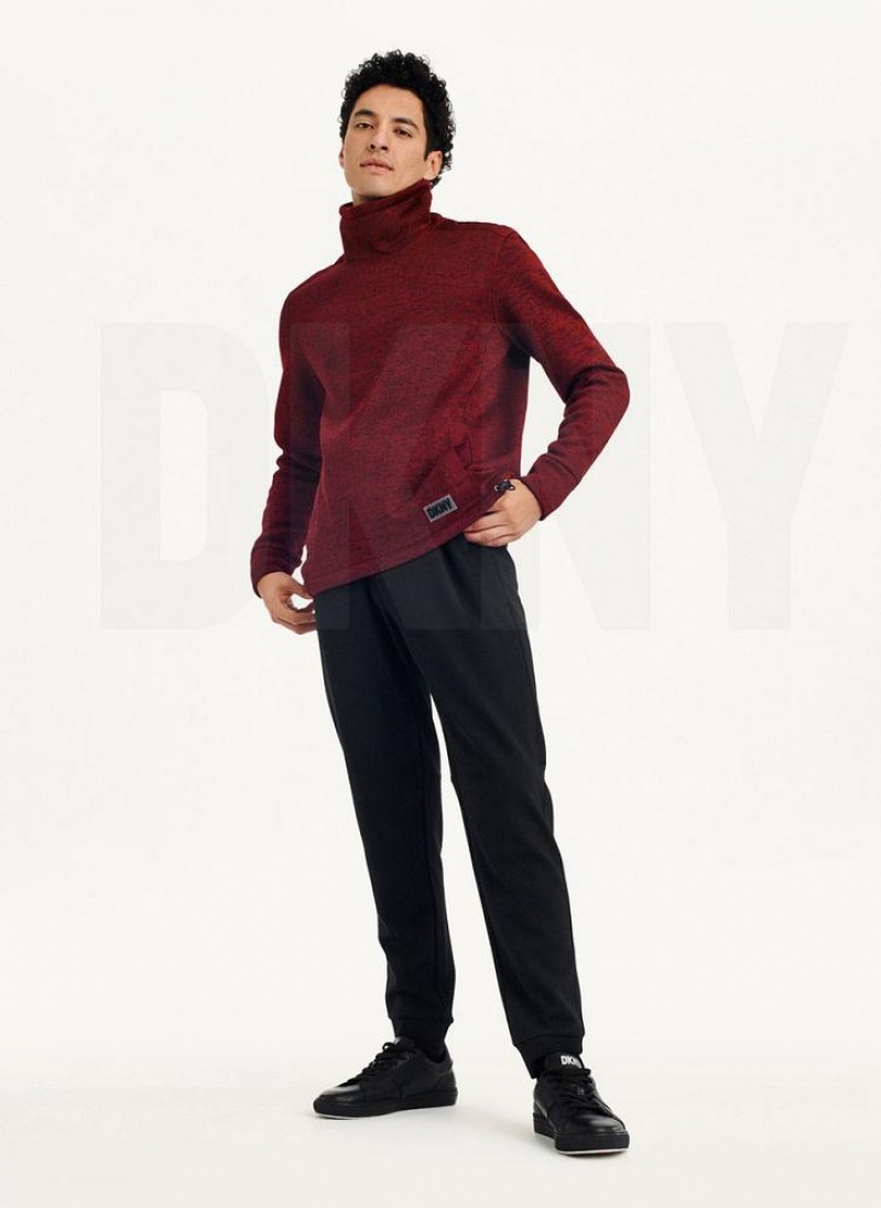Red DKNY Funnel Neck Pullover Men's Sweatshirts | USA-D1898