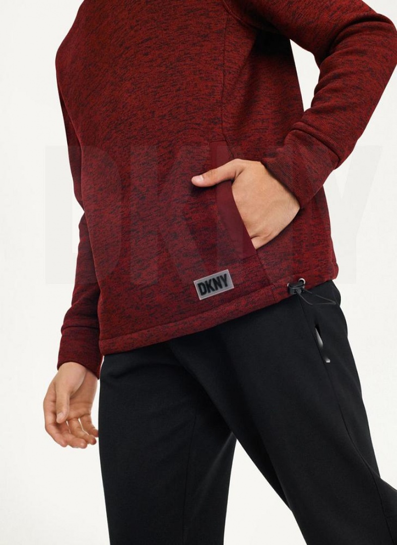 Red DKNY Funnel Neck Pullover Men's Sweatshirts | USA-D1898