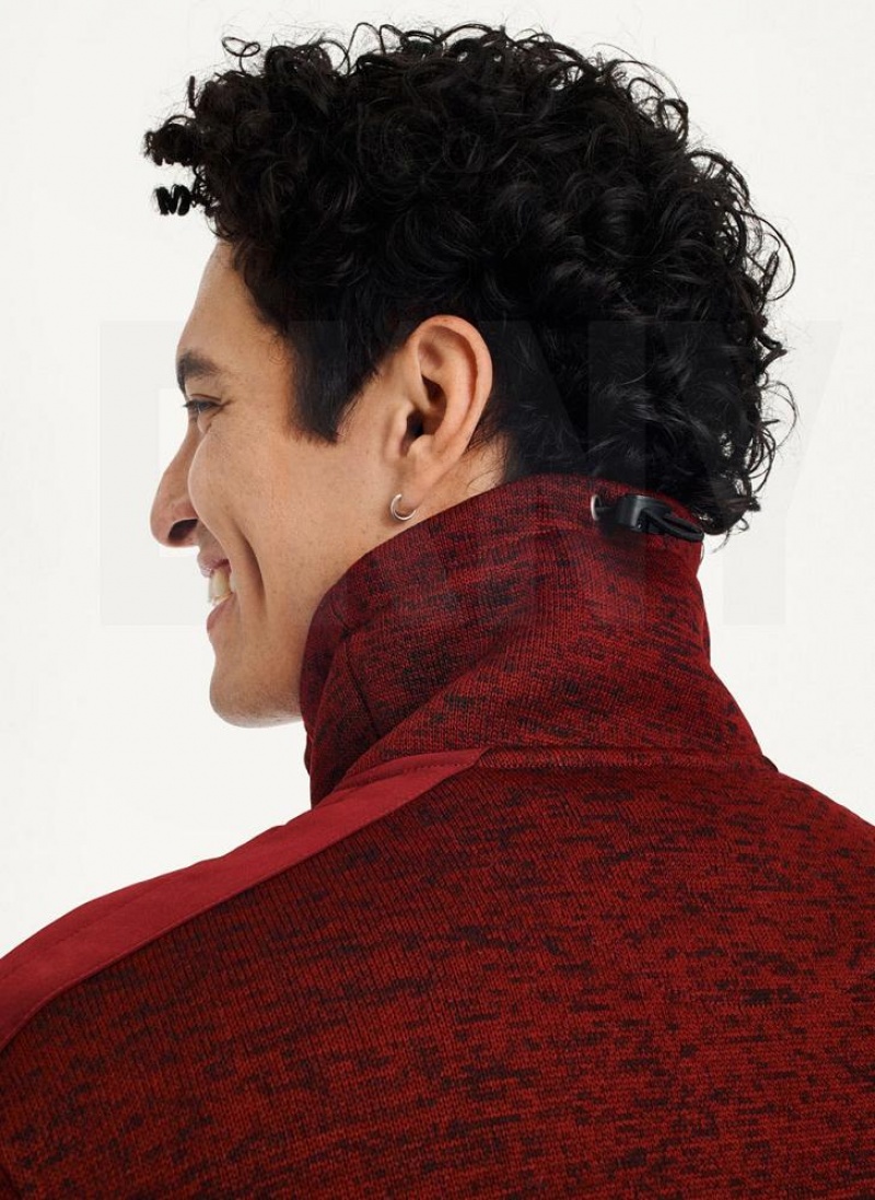 Red DKNY Funnel Neck Pullover Men's Sweatshirts | USA-D1898
