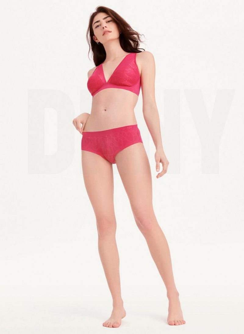 Red DKNY Lace Comfort Hipster Women's Panties | USA-D0111