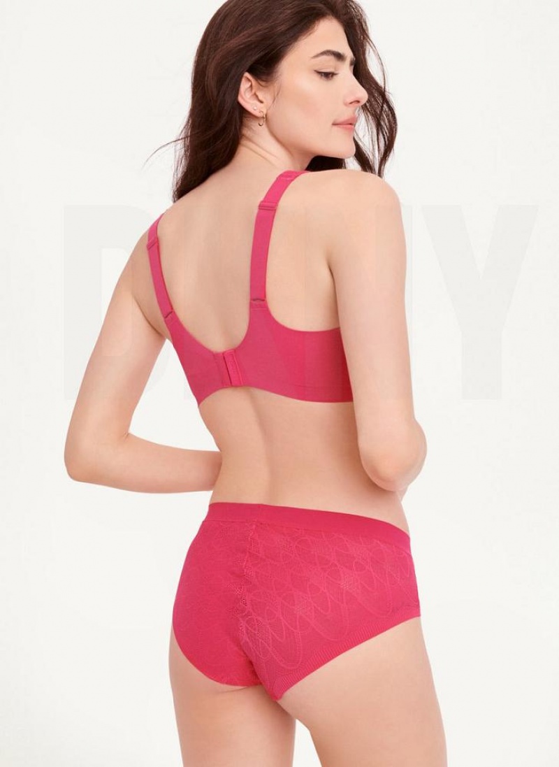 Red DKNY Lace Comfort Hipster Women's Panties | USA-D0111