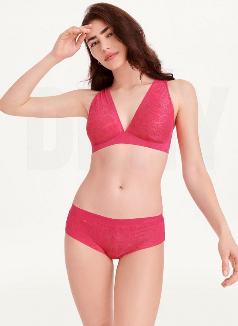 Red DKNY Lace Comfort Hipster Women\'s Panties | USA-D0111