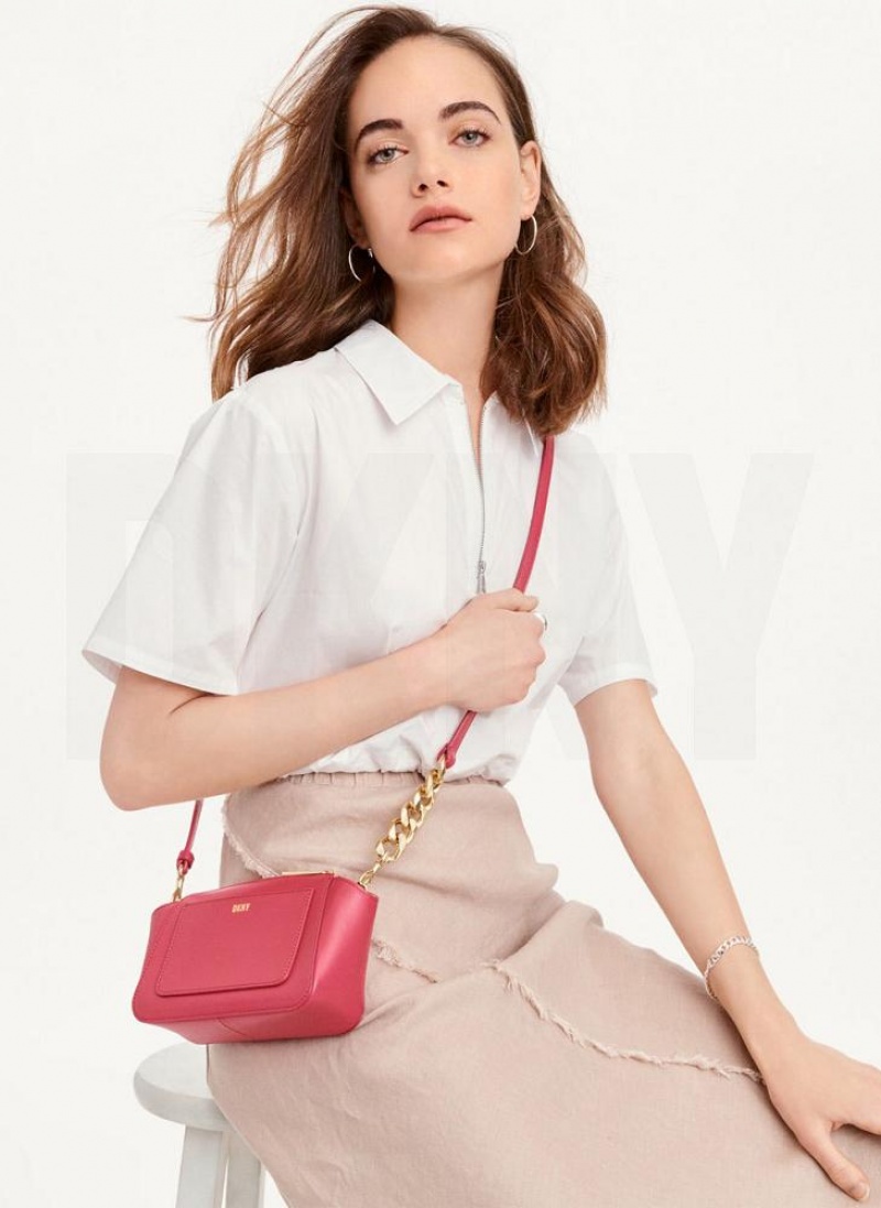 Red DKNY Mini Dome Bags Crossbody Bags | USA-D0567