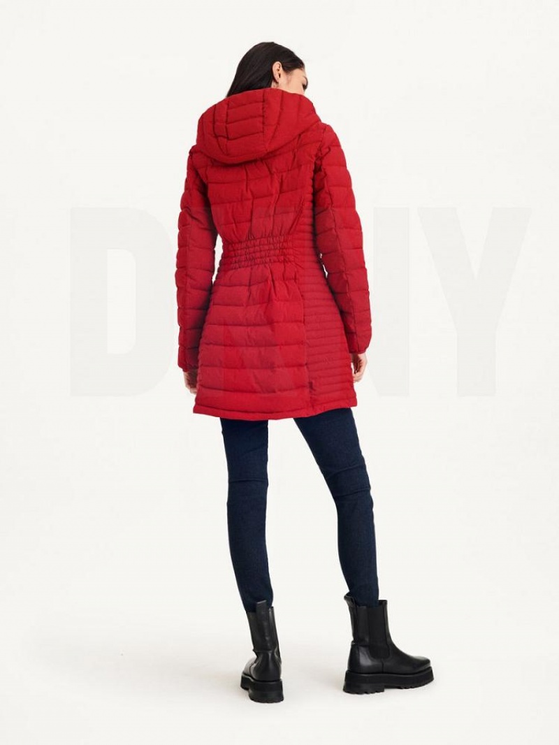 Red DKNY Packable Vestie Walker Women's Coats | USA-D1112