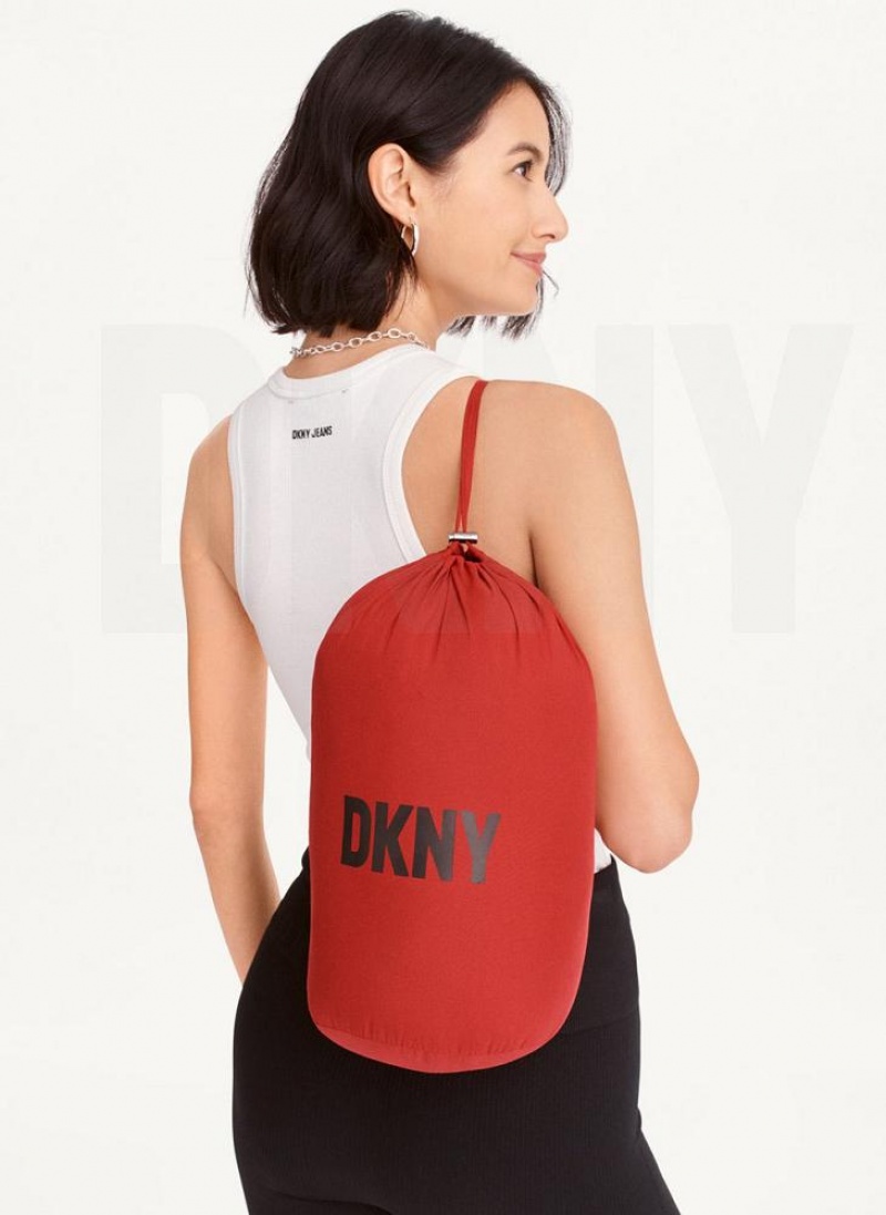 Red DKNY Packable Vestie Walker Women's Coats | USA-D1112