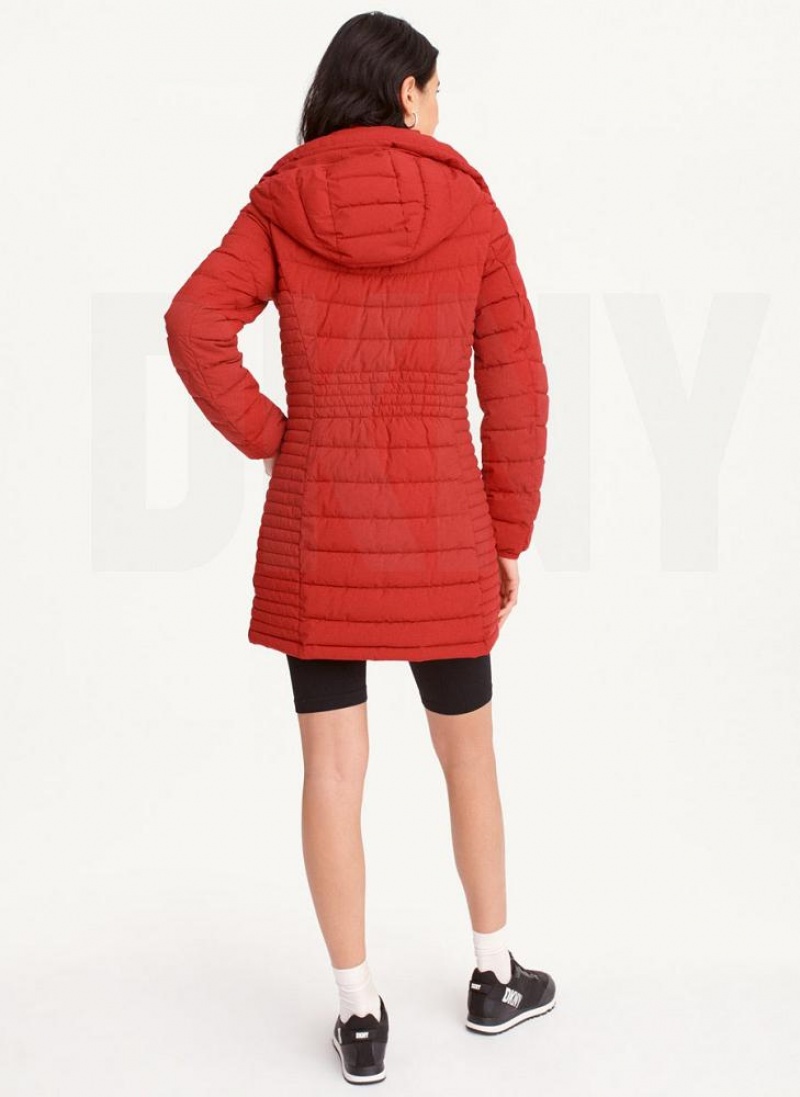 Red DKNY Packable Vestie Walker Women's Coats | USA-D1112