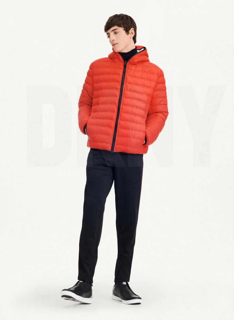 Red DKNY Quilted Reversible Sherpa Men's Jackets | USA-D0761