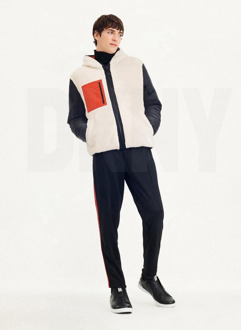 Red DKNY Quilted Reversible Sherpa Men's Jackets | USA-D0761