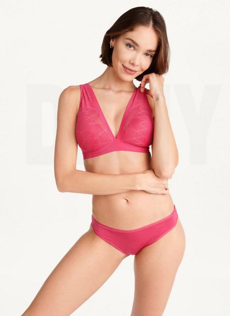 Red DKNY Table Tops Lace Women's Bralette | USA-D0766